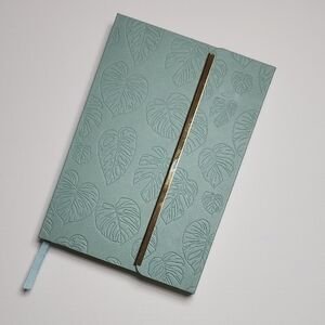 Teal Leaf Embossed Journal with Gold Accent